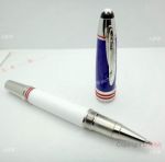 NEW! AAA Replica Mont Blanc JFK 1917 Rollerball Pen Blue and White